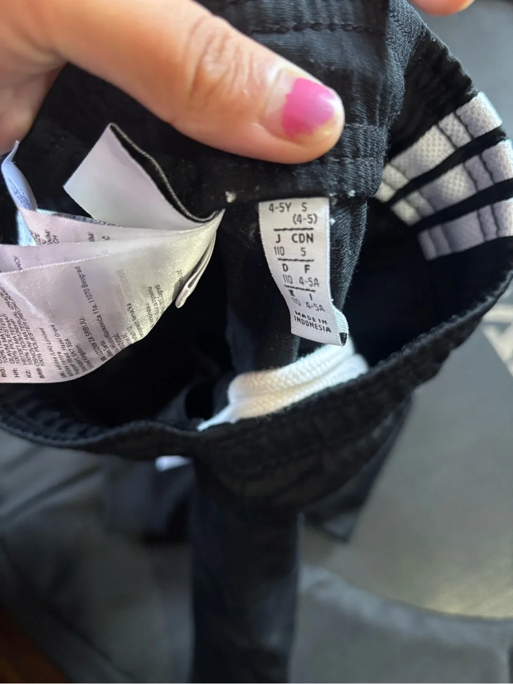 adidas Black Jogger Pants with White 3-Stripes